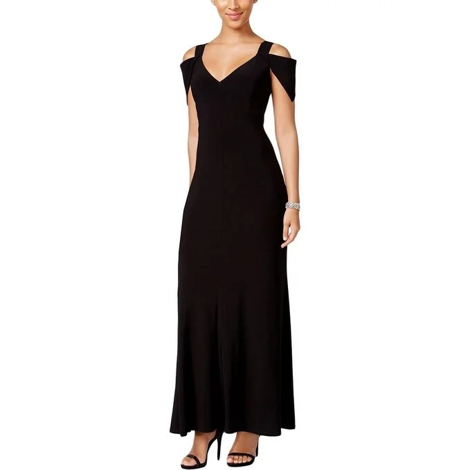 women's tall dressesMSK Women's Cold-Shoulder Gown Black Size 8