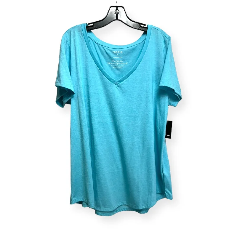 women's T-shirts with sheer sleevesTop Short Sleeve By Torrid  Size: 2x