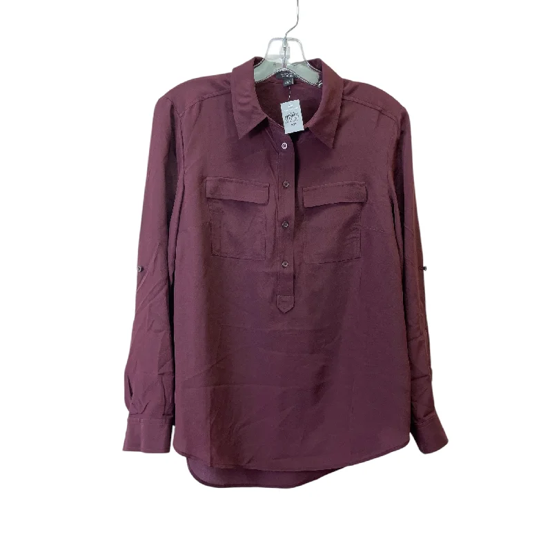 three-quarter sleeve women's topsTop Ls By Ann Taylor In Maroon, Size:S