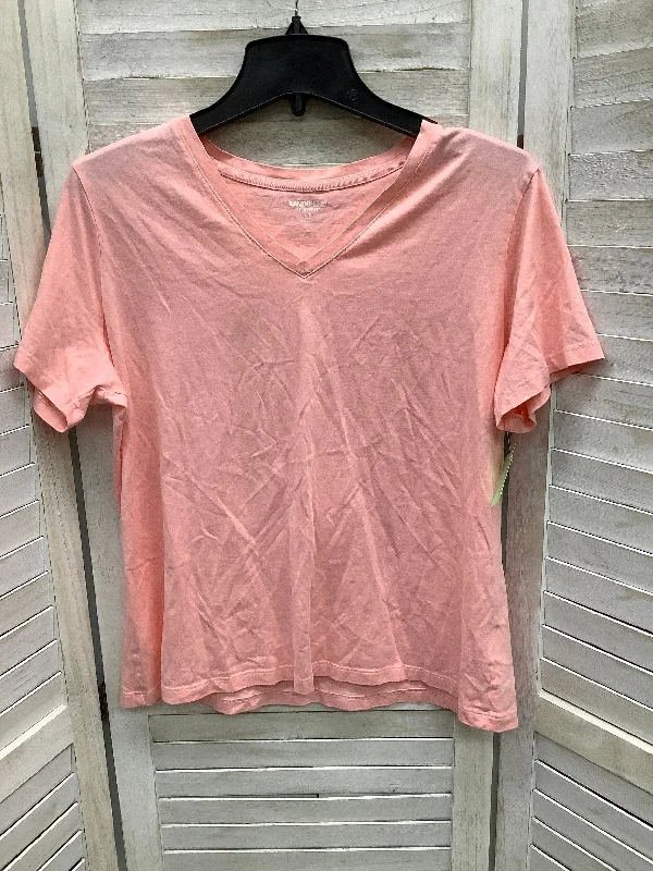 women's T-shirts with plus-size optionsTop Short Sleeve Basic By Lands End  Size: L