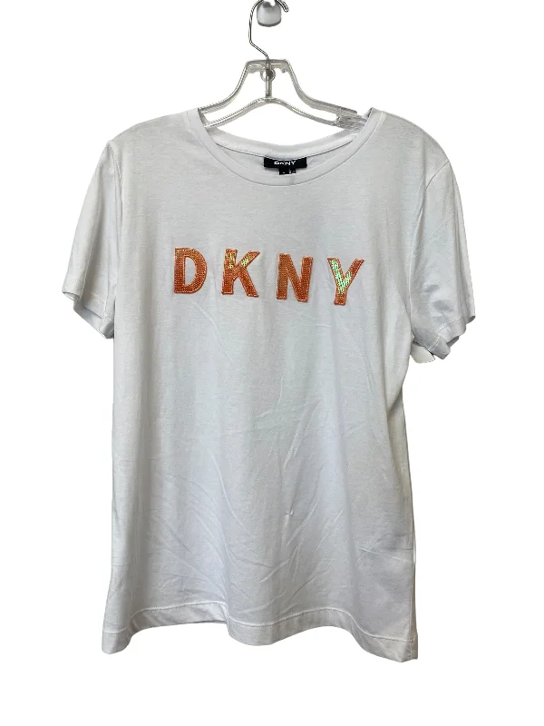 women's T-shirts with peplum hemsTop Short Sleeve By Dkny  Size: M