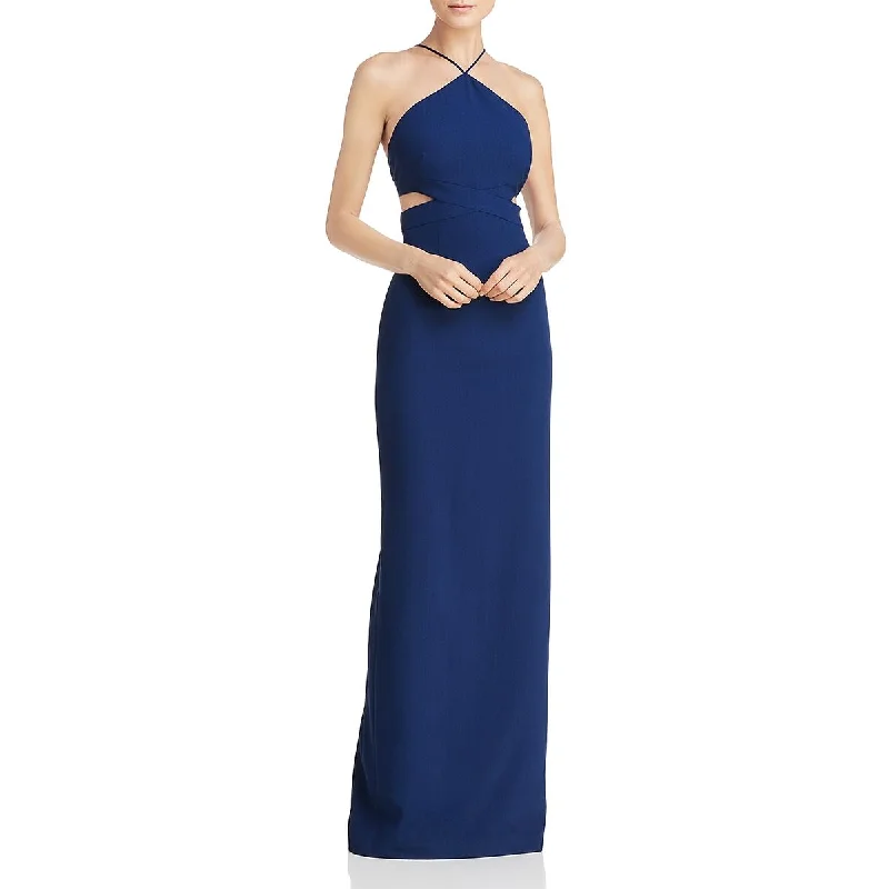 women's vacation dressesAidan by Aidan Mattox Women's Cut-Out Full Length Halter Gown