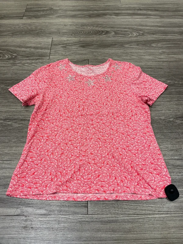 floral women's T-shirtsTop Short Sleeve By Coral Bay  Size: L