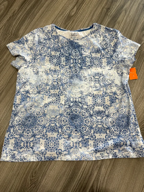 women's T-shirts with lace trimTop Short Sleeve By Croft And Barrow  Size: Xl