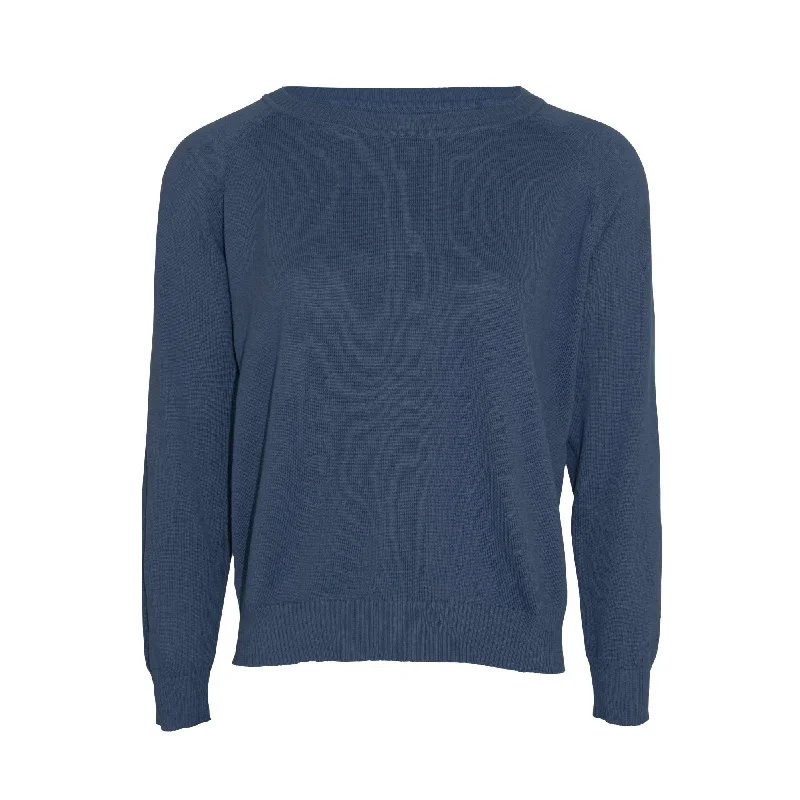 women's tops for mixing and matching with different bottomsLs Ragland Plain Sweater - Navy