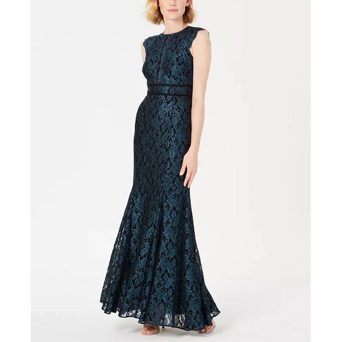 women's handmade dressesNightway Women's Glitter Lace Gown Blue Size 8