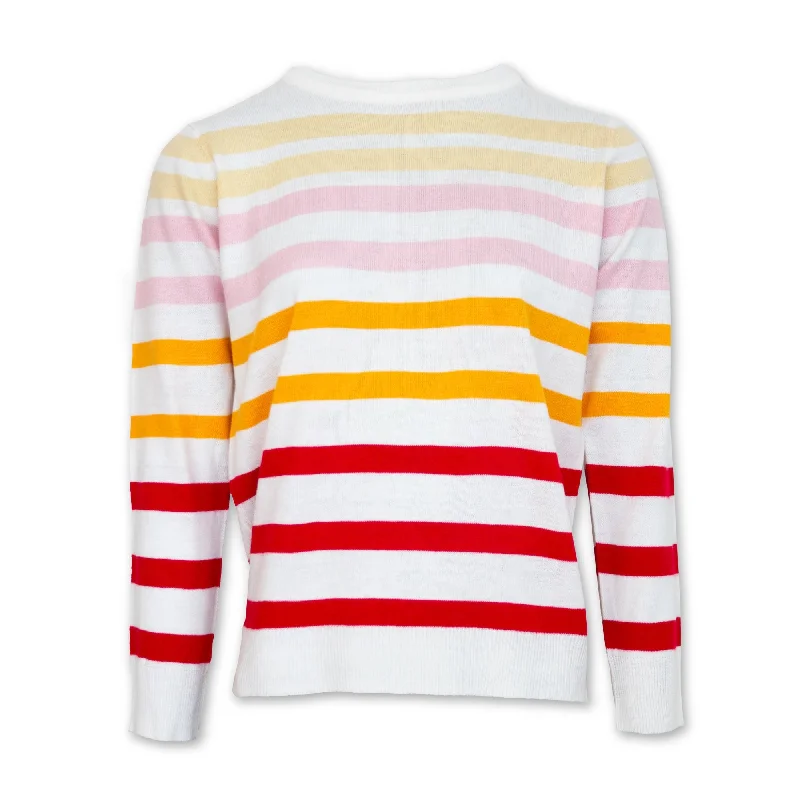 women's tops for vintage fashion enthusiastsStripe Jumper -White