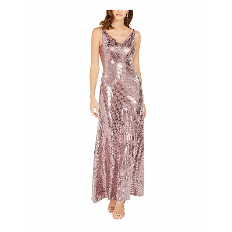 women's body-skimming dressesNightway Women's V-Neck Sequined-Dot Gown Medium Pink Size 4