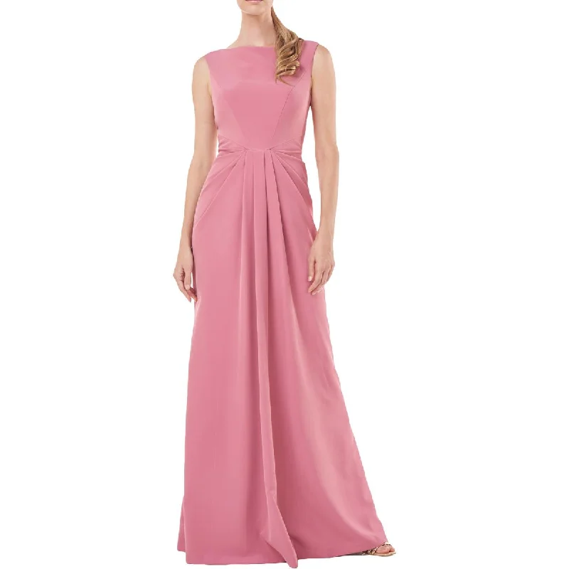 women's cinched-waist dressesKay Unger Sansa Women's Pleated Bateau Neck Sleeveless Gown