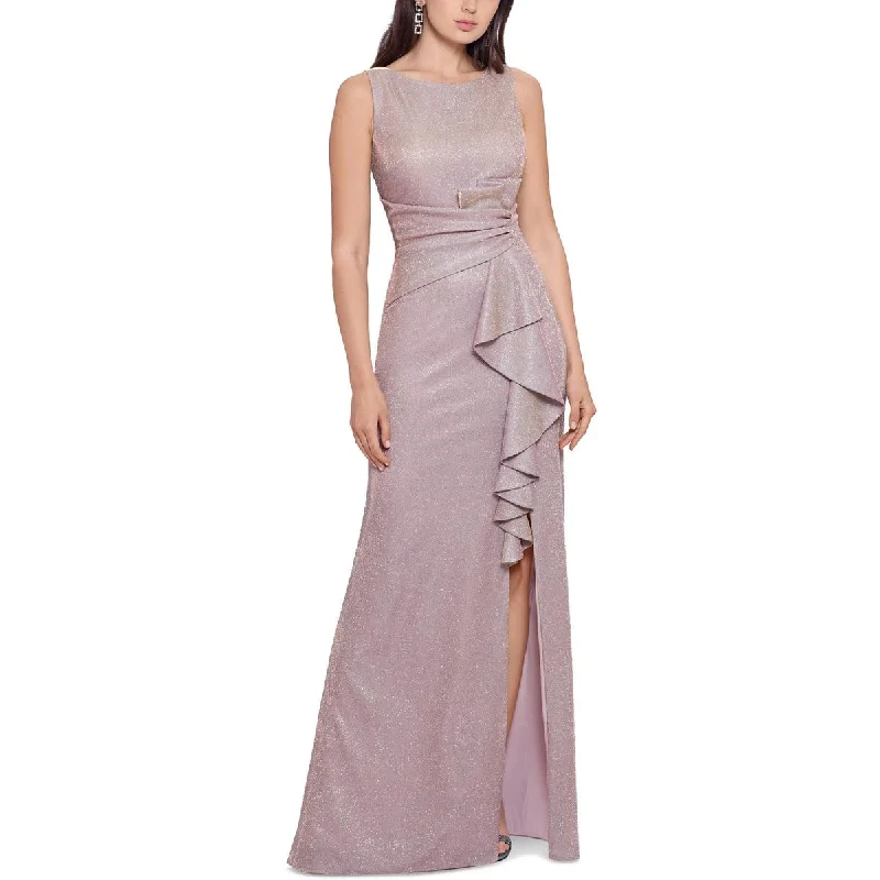 women's affordable dressesBetsy & Adam Boatneck Glitter Knit Gown