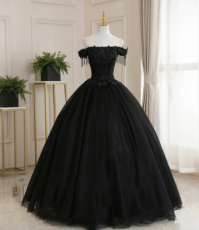 women's striped dressesBlack tulle lace long ball gown dress formal dress  8931