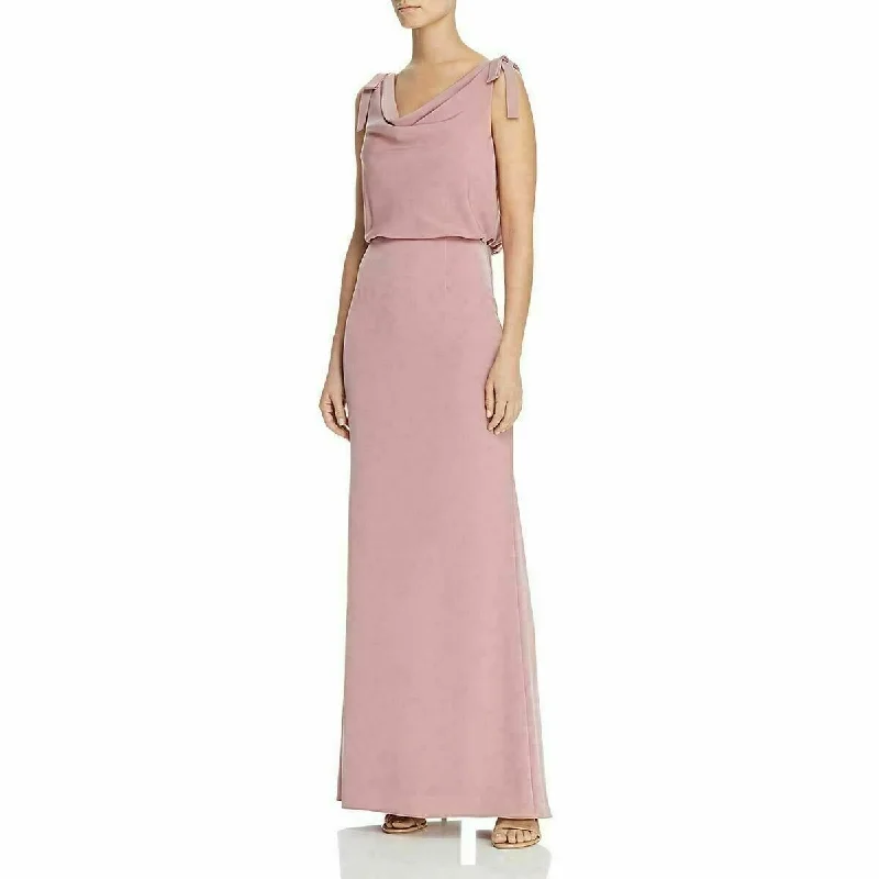 women's one-shoulder dressesAdrianna Papell Women's Blouson Cowlneck Gown Pink Size 6