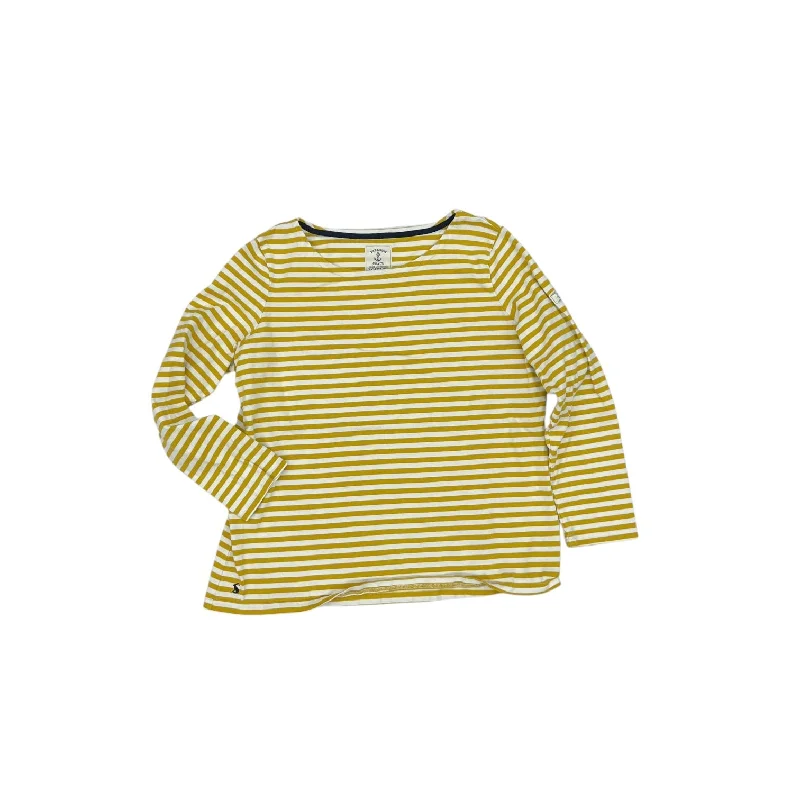 women's tops with bell sleevesTop Ls By Joules In White & Yellow, Size:L