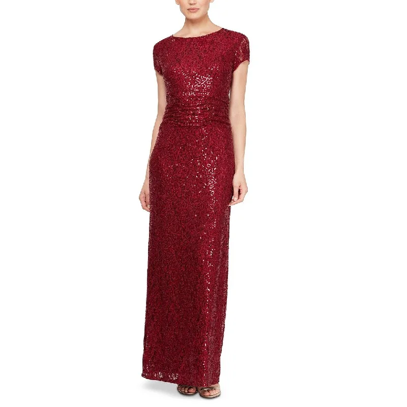 women's business casual dressesSl Fashions Women's Sequined Lace Gown Garnet Size 16