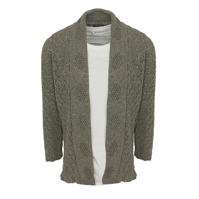 women's tops for fashion-forward individualsLadies Pointelle Cardigan - Grey