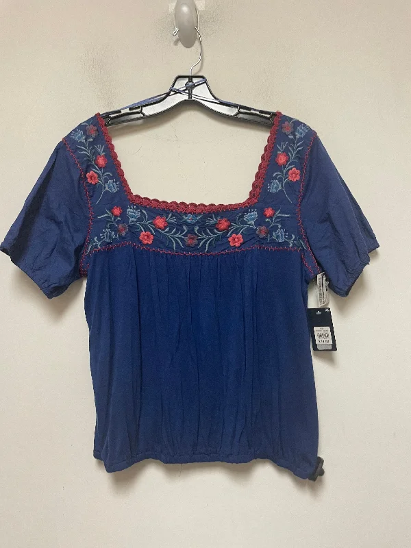 women's T-shirts with ruffle accentsTop Short Sleeve By Lucky Brand  Size: L