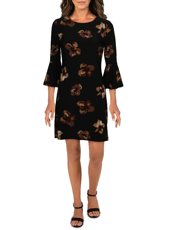 women's minimalist dressesPlus Womens Floral Mini Evening Dress