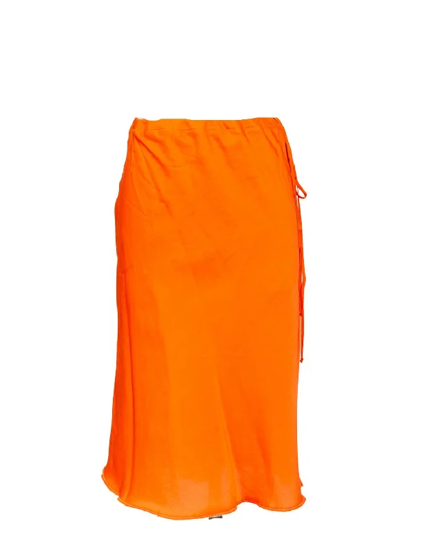 women's knitted skirtsWomen's Paper Bag Skirt With Marrow In Clementine