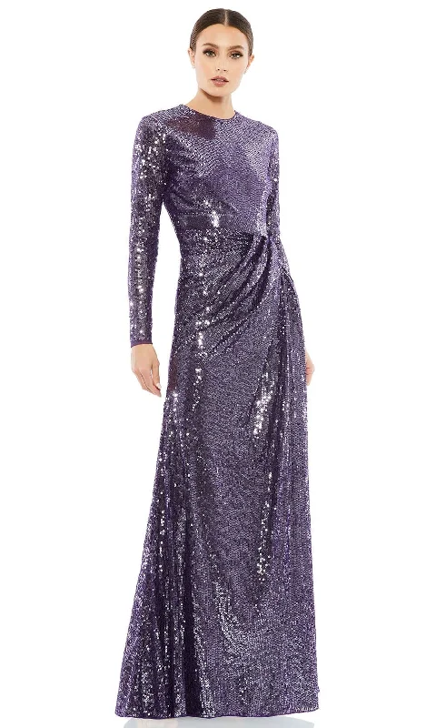 women's sustainable dressesMac Duggal 10824 - Draped Sequin Evening Gown | Couture Candy