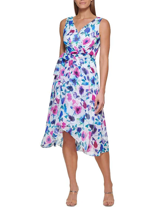 women's empire waist dressesWomens Printed Midi Fit & Flare Dress