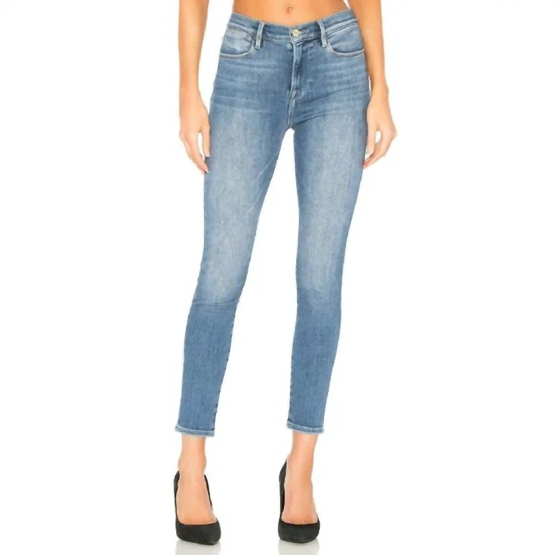 women's denim jeans for athletic bodiesLe High Rise Crop Skinny Jeans In Blue