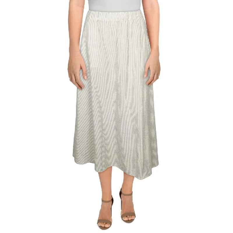 women's work skirtsWomens Gathered Pin Strip Midi Skirt