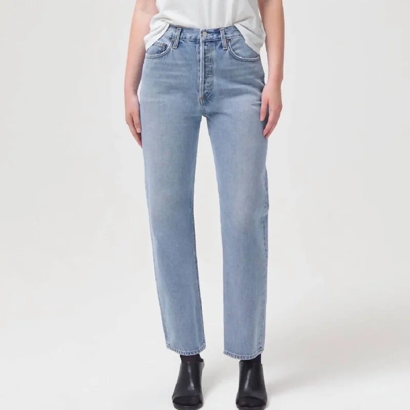 women's denim jeans for a trendy vibe90S Pinch Waist Jeans In Soundwave