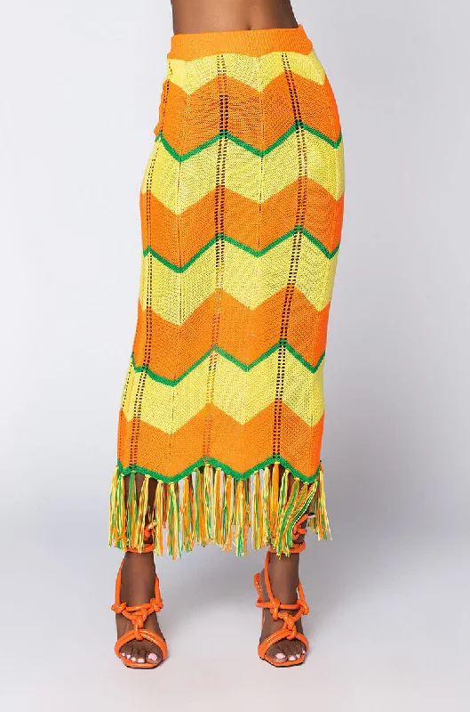 women's work skirtsGRENADA ISLAND KNIT MIDI SKIRT YELLOW MULTI