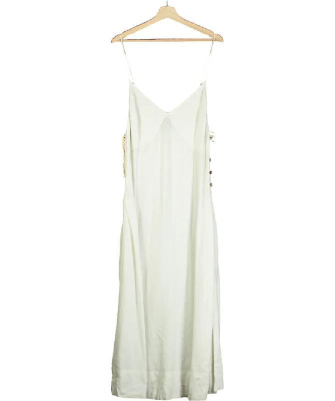 women's ethical fashion dressesFree People White Emmers Linen Midi UK 12