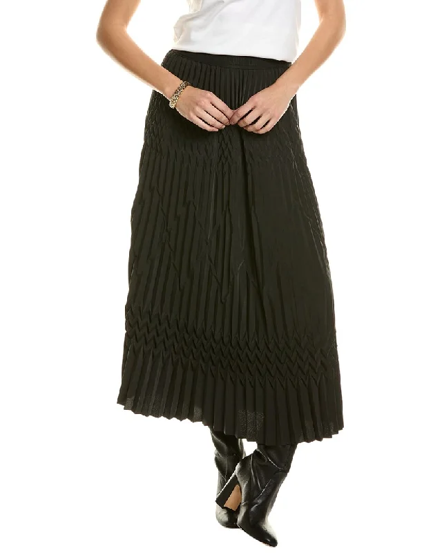 women's silk skirtsLe Superbe Origami Double Pleated Midi Skirt