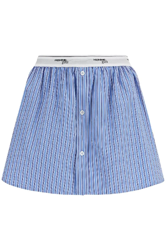 women's timeless satin skirtsHomme Girls Women's blue Striped Mini Skirt