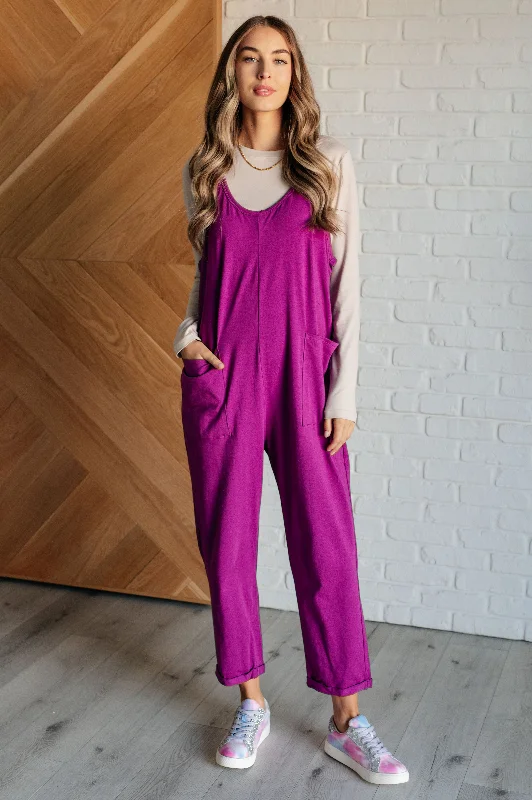 women's dressy jumpsuitsTotally Me Spaghetti Strap Jumpsuit in Light Plum