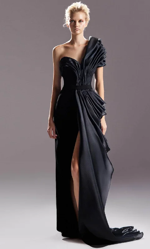 women's unique dressesMNM Couture G1507 - Asymmetrical Drape Evening Gown