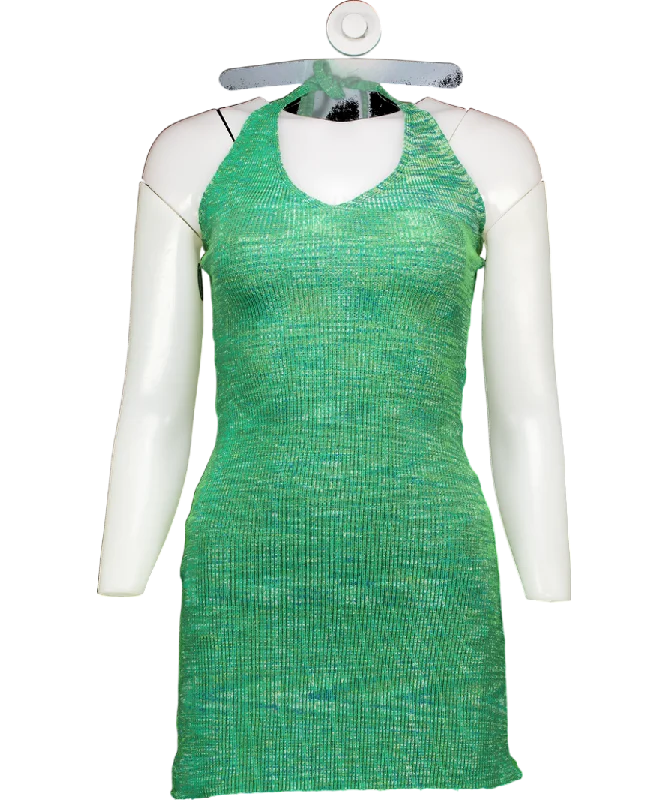 women's cotton dressesRumours Green Knit Midi Dress UK S