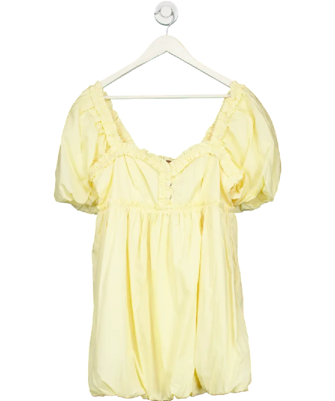 women's retro dressesFree People Yellow Rendezvous Me Mini Dress UK S