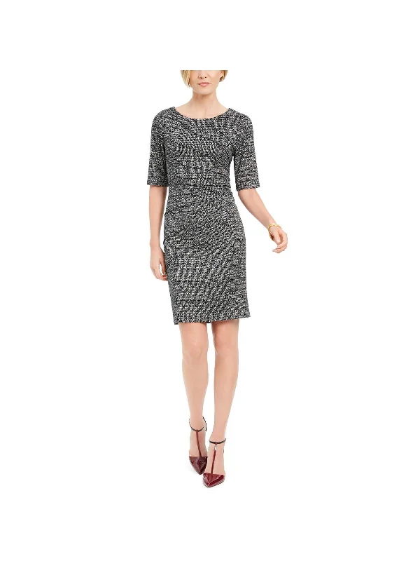 women's wrinkle-resistant dressesPetites Womens Pin Tuck Mini Sheath Dress