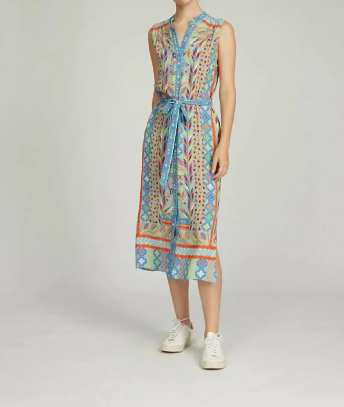 women's handmade dressesTilly Midi Dress In Patched Needlework