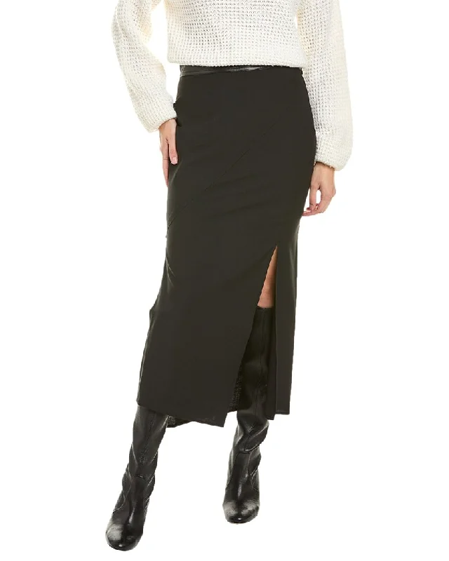 women's high-performance dressy skirtsHelmut Lang Seamed Wool-Blend Midi Skirt