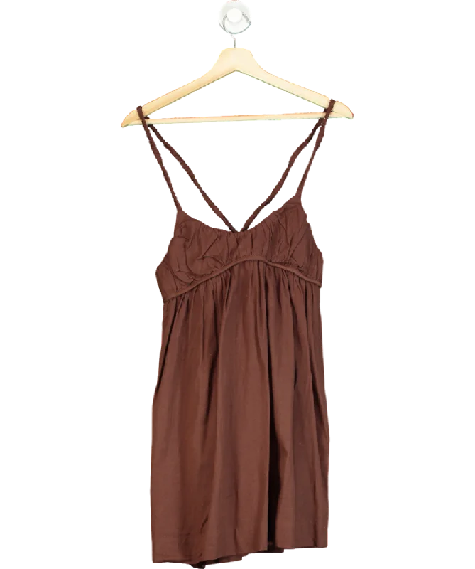 women's designer dressesFree People Brown Tell All Mini Dress UK S