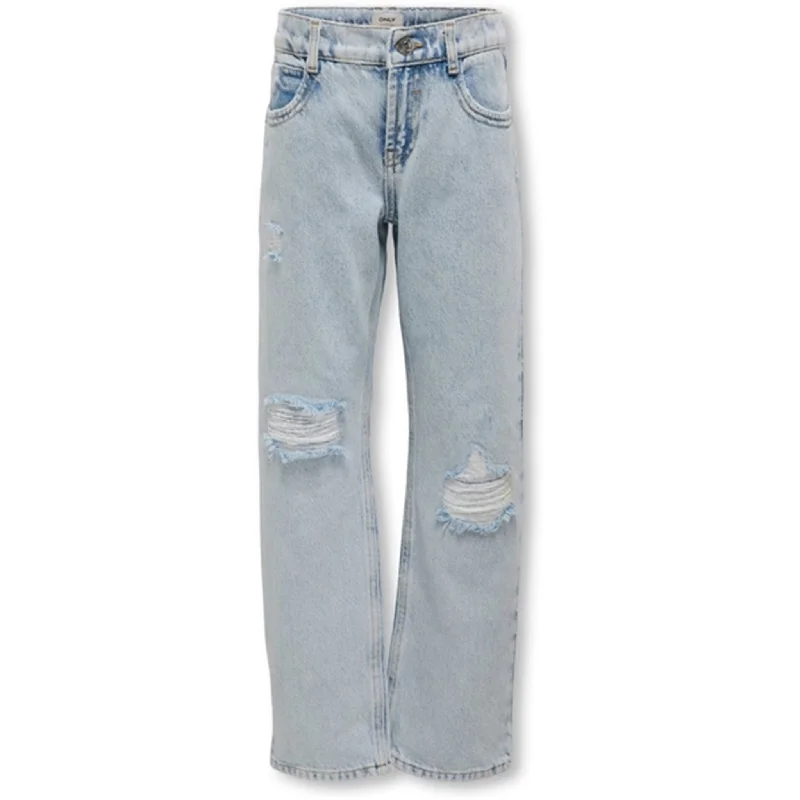 women's denim jeans for plus-size womenKids ONLY Light Blue Denim Dad Straight Denim Jeans