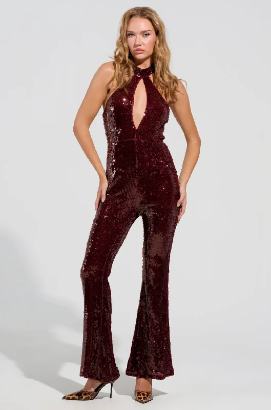 women's jumpsuits for breathable wearON REPEAT SEQUIN JUMPSUIT