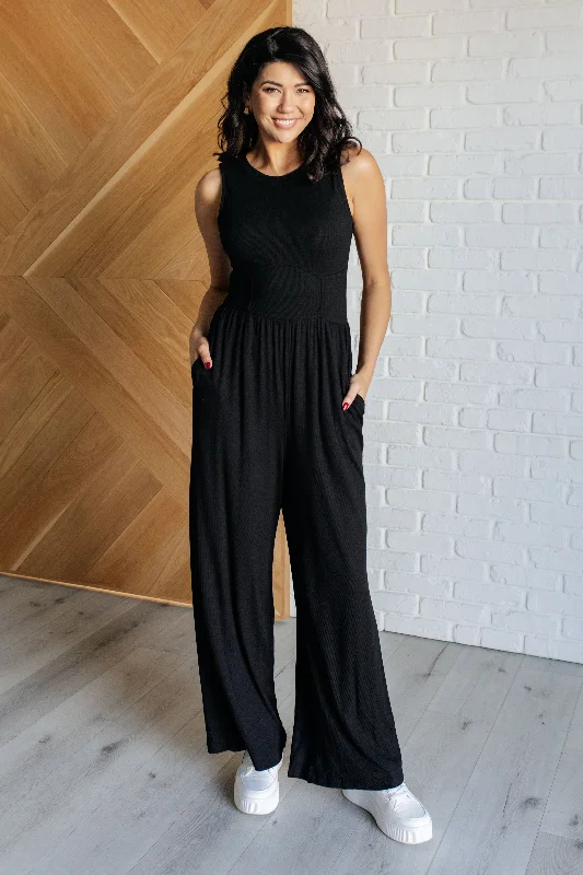 women's fitted jumpsuitsHilary Wide Leg Jumpsuit in Black