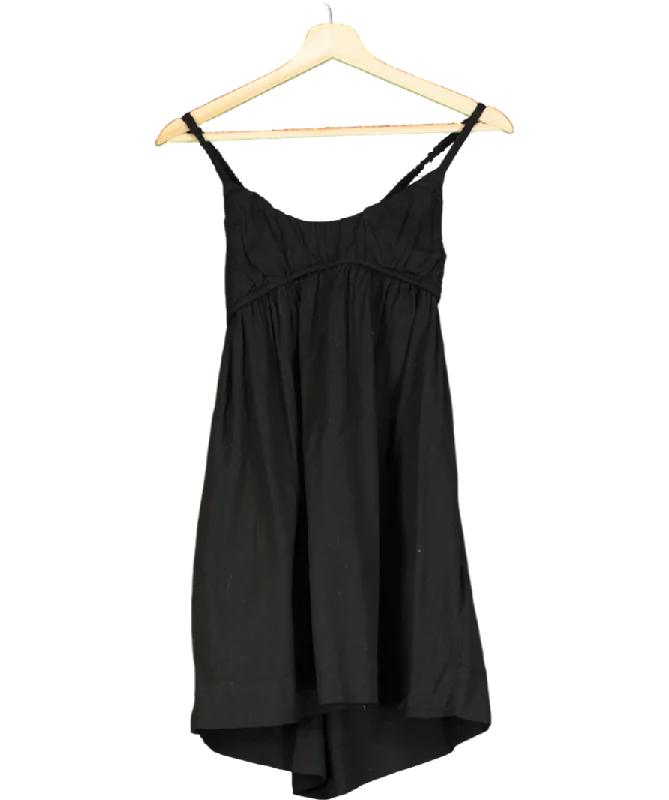 women's machine-washable dressesFree People Black Cotton Mini Dress UK S