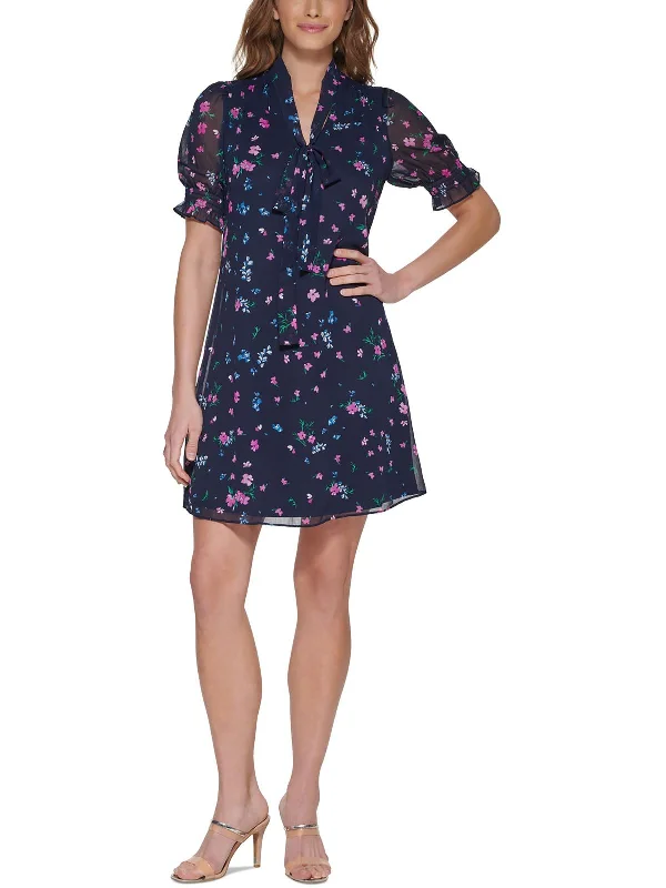 women's sheath dressesWomens Floral Print Mini Shift Dress