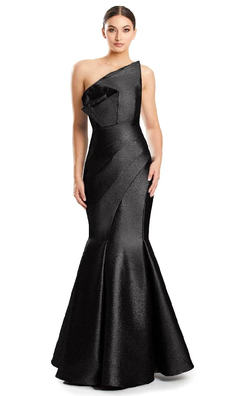 women's cocktail dressesAlexander by Daymor 1879F23 - Fold Over Asymmetrical Evening Dress