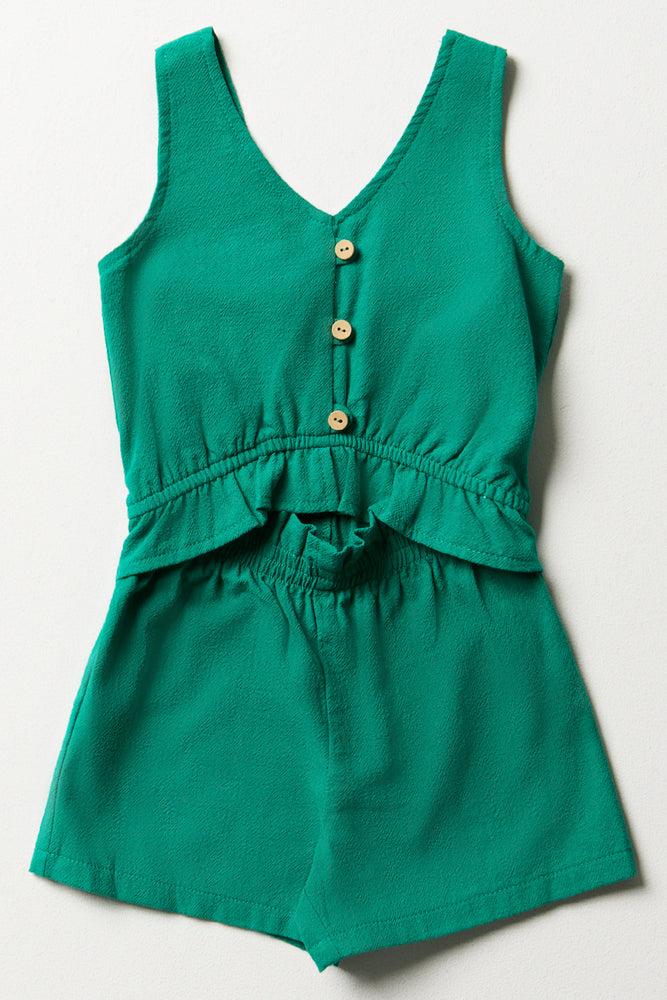 women's jumpsuits made of chiffonCut Out Jumpsuit Green