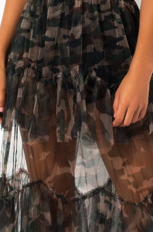 women's pencil skirtsSEXY CAMO OTT MESH MAXI SKIRT