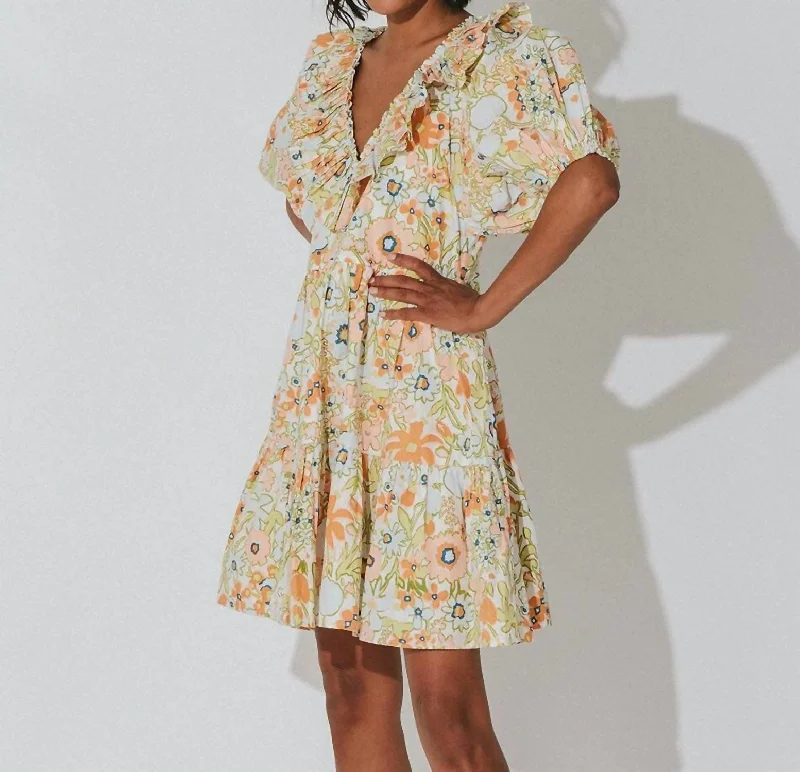 women's bespoke dressesFarrah Mini Dress In Retro Floral