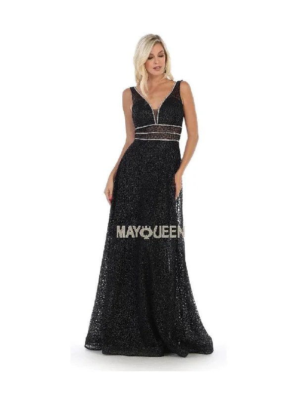 women's easy-to-wear dressesMay Queen MQ1623 - Embellished A-line Evening Dress