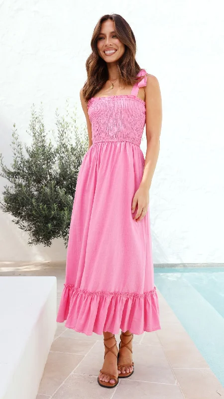 women's pastel dressesCely Midi Dress - Pink